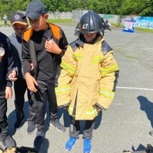 Пожарную эстафету приняли в летнем лагере “Дюжонок”
