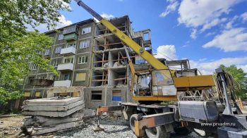В Вересовке начался демонтаж подъезда многоквартирного дома, который пострадал от взрыва газа