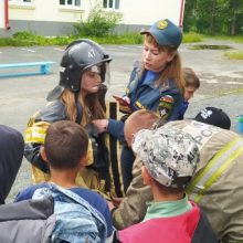 Пожарная эстафета в детском лагере с дневным пребыванием детей